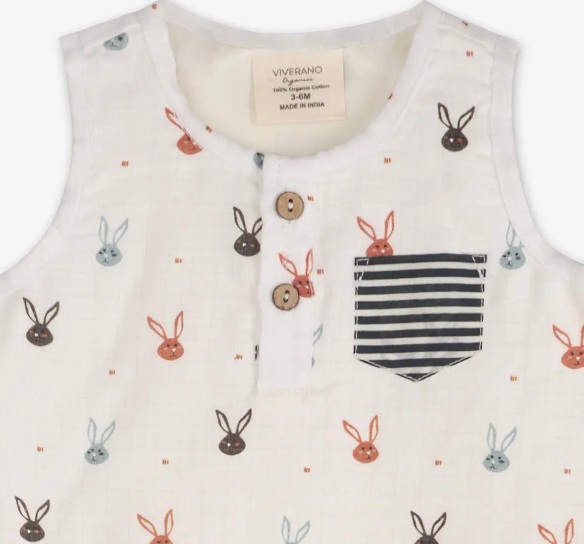 Viverano Organics Mini Bunnies Short Romper - Flea Boutiques