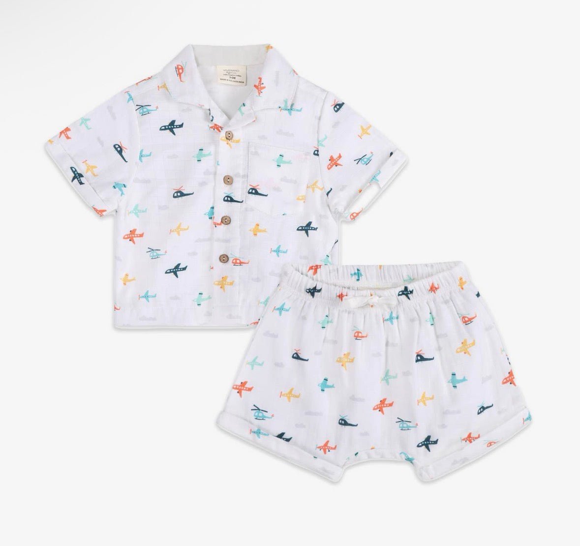 Viverano Organics Planes Shirt + Shorts Set - Flea Boutiques