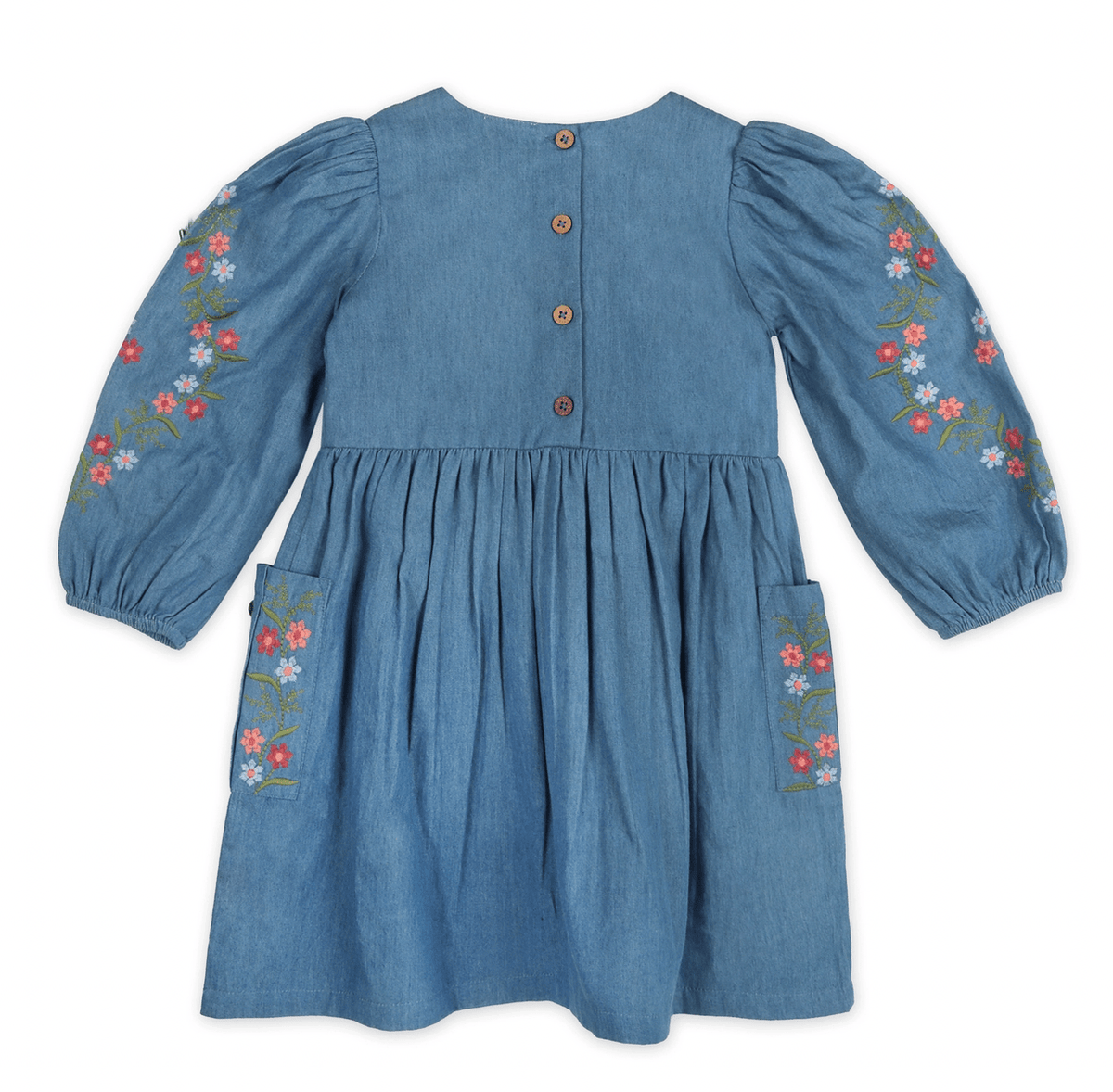 Viverano Organics Sophie Floral Denim Dress - Flea Boutiques