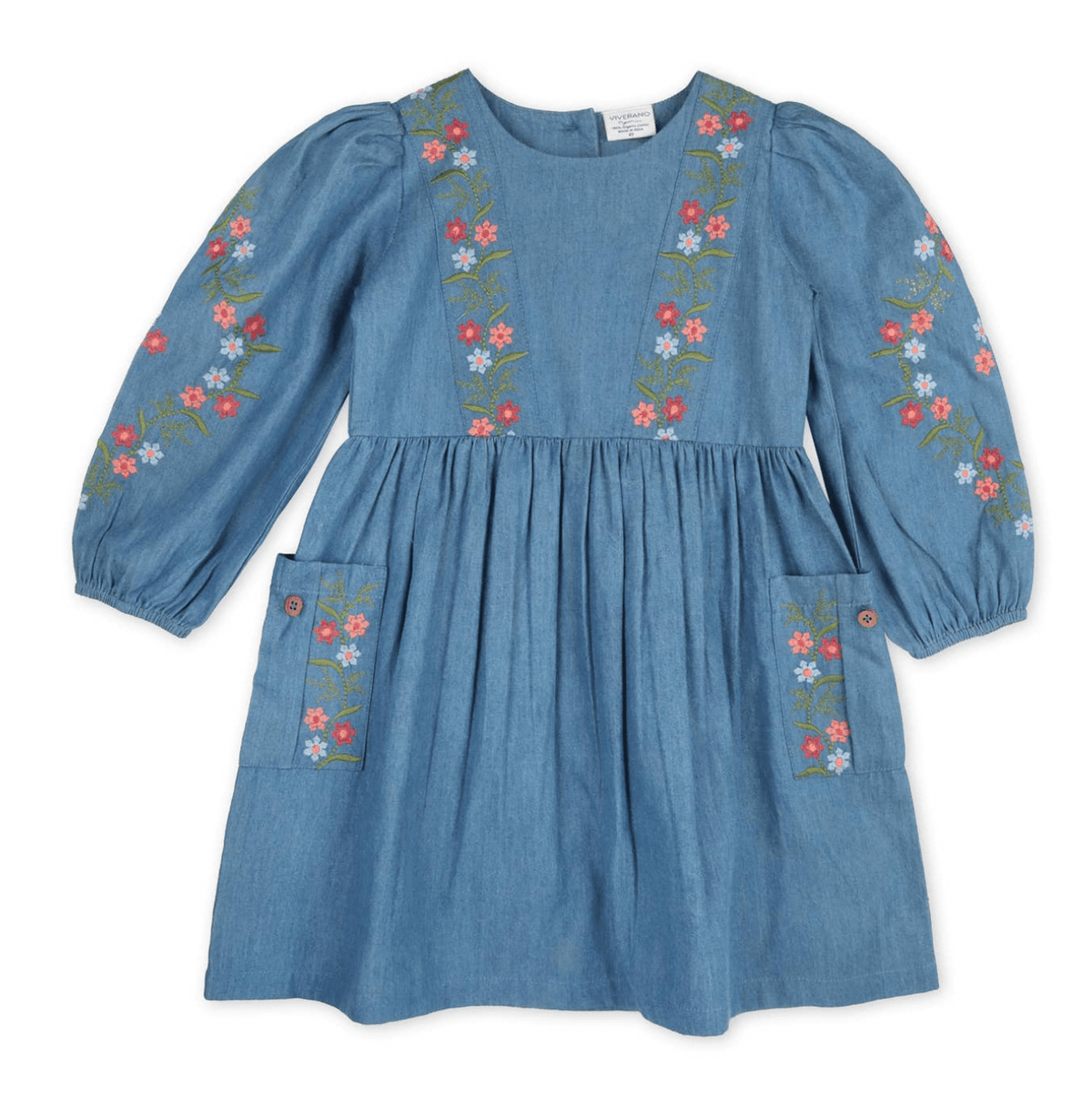 Viverano Organics Sophie Floral Denim Dress - Flea Boutiques