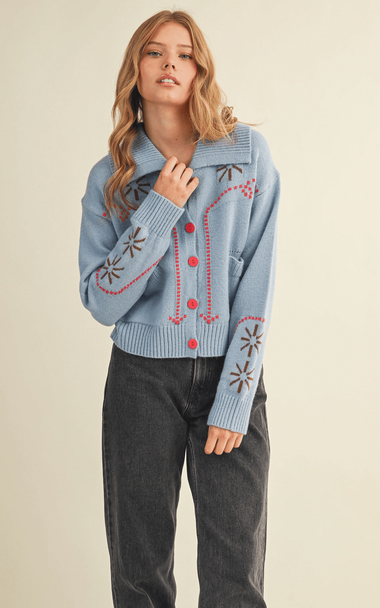 Western Design Cardigan - Flea Boutiques