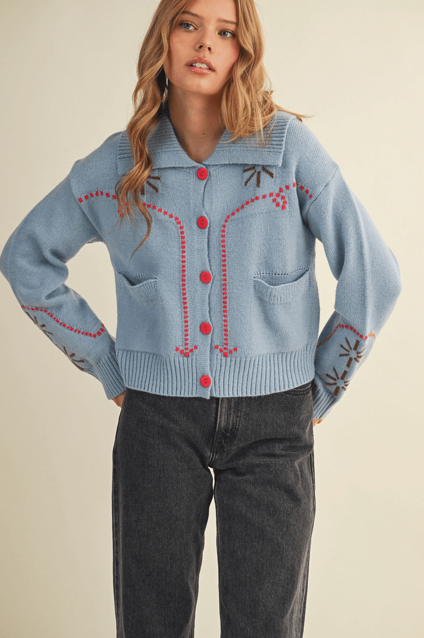 Western Design Cardigan - Flea Boutiques