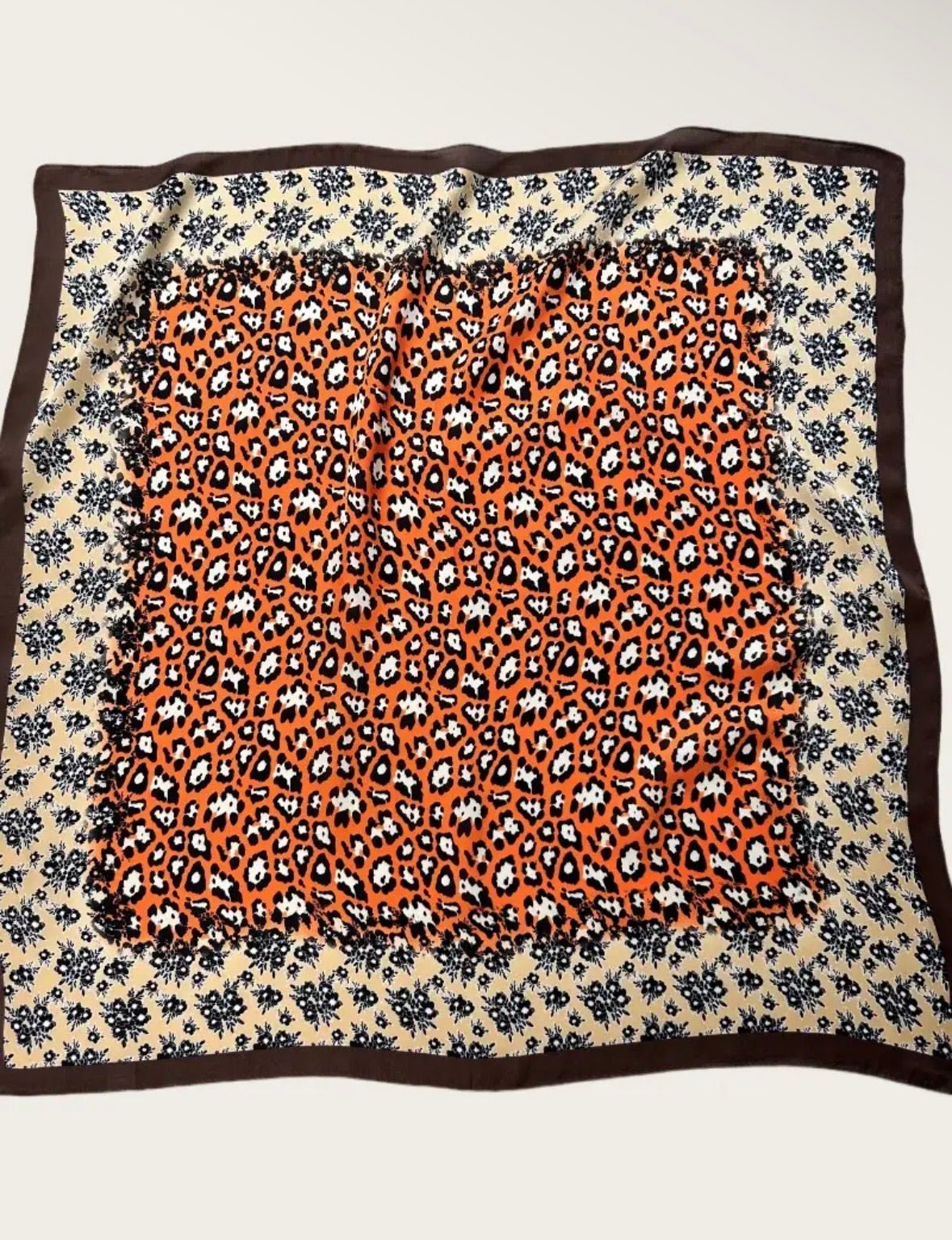 Western Wild Leo & Floral Scarf - Flea Boutiques