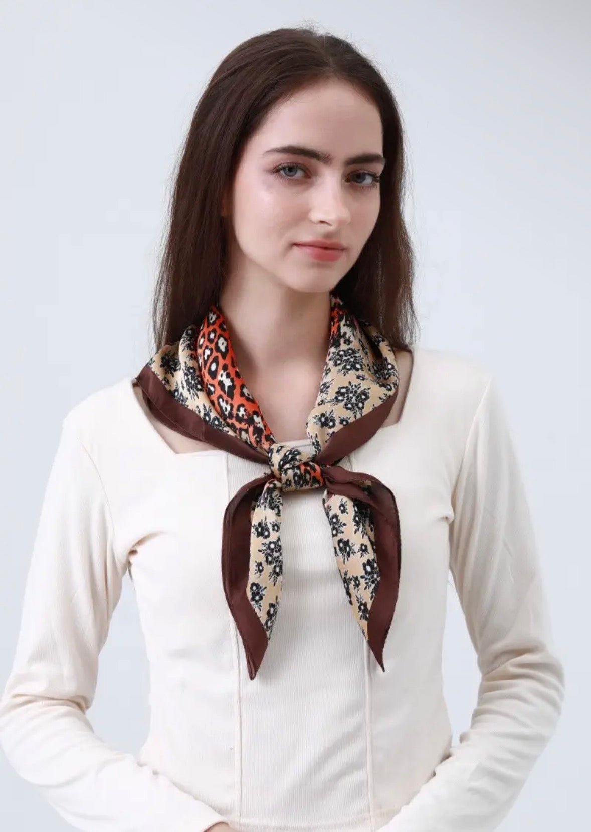 Western Wild Leo & Floral Scarf - Flea Boutiques