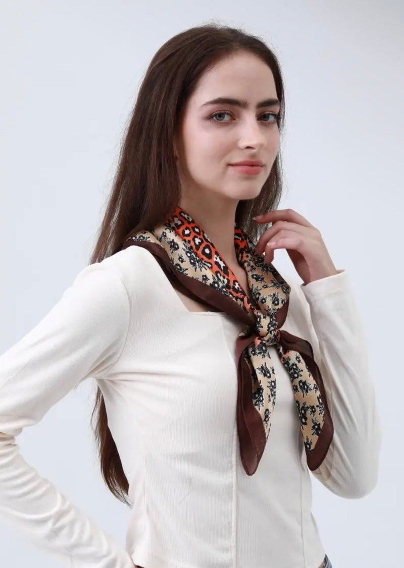 Western Wild Leo & Floral Scarf - Flea Boutiques
