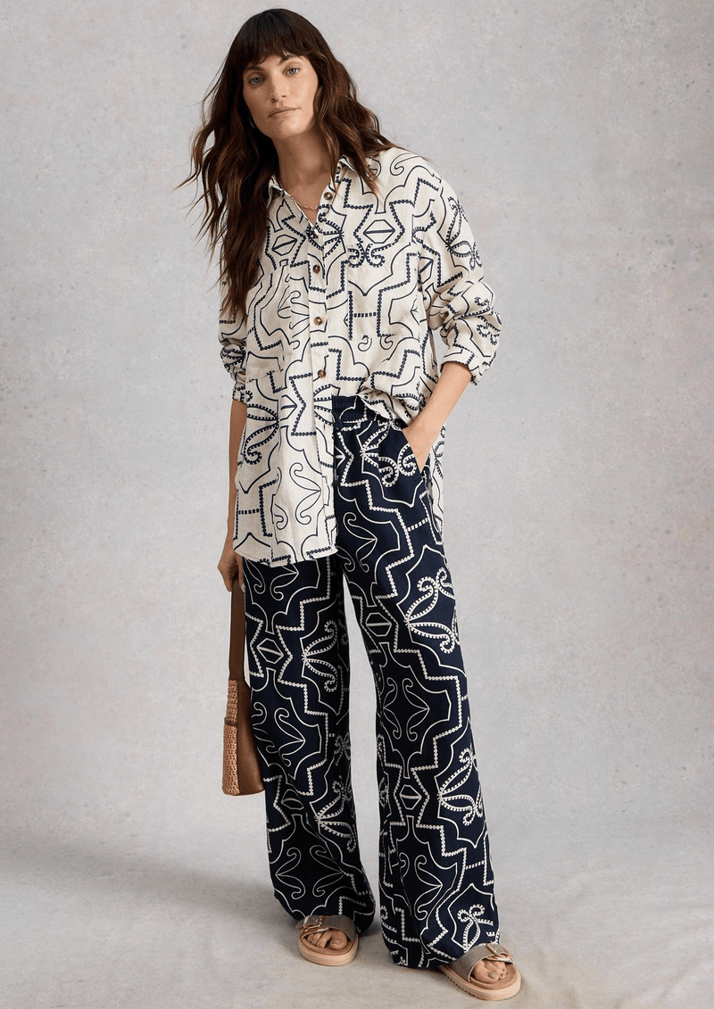White Stuff Ally Linen Wideleg Pant - Flea Boutiques