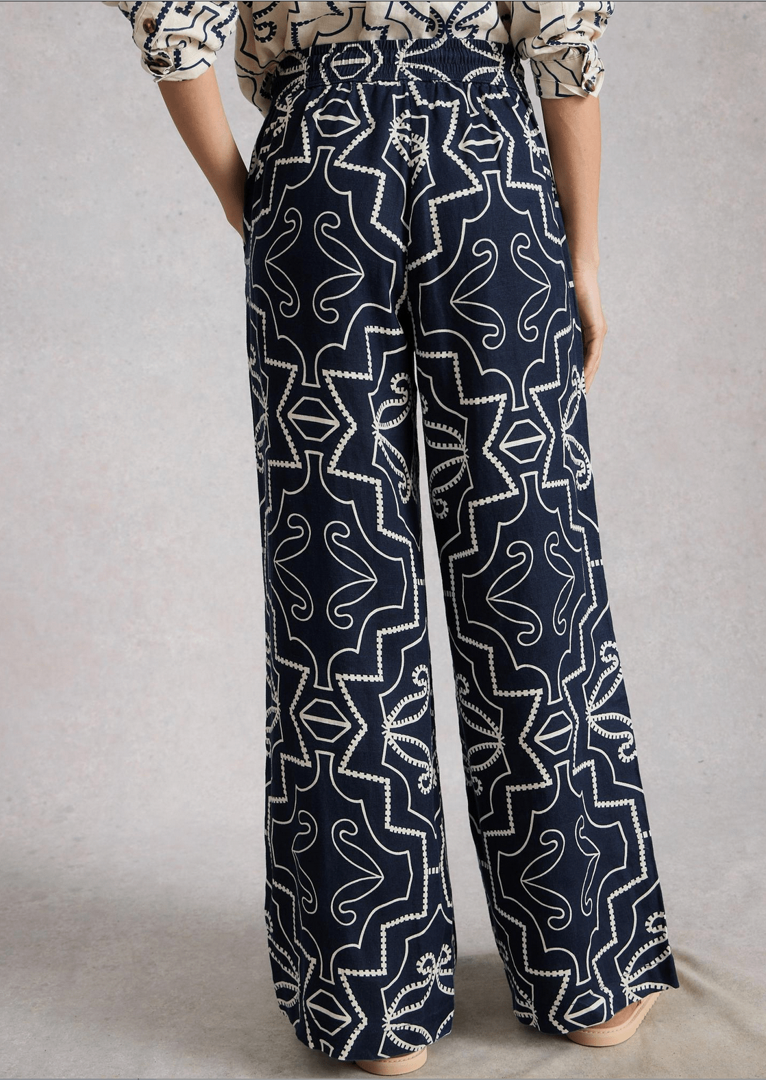 White Stuff Ally Linen Wideleg Pant - Flea Boutiques