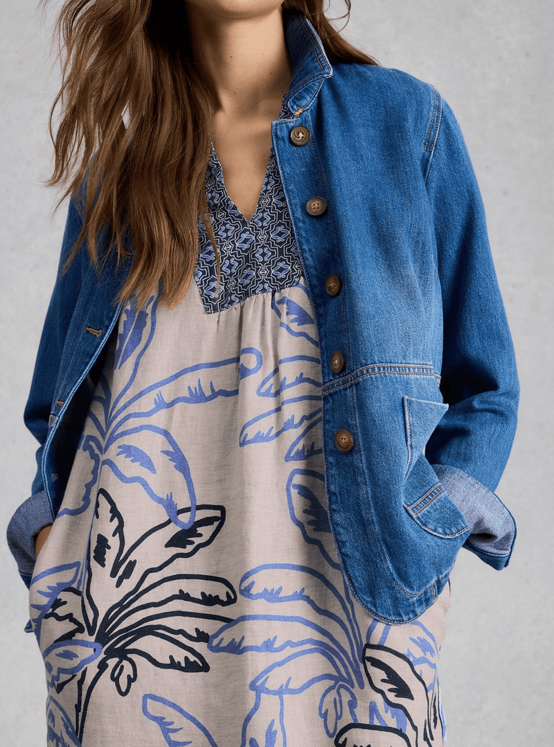White Stuff Ash Linen Blend Dress - Flea Boutiques