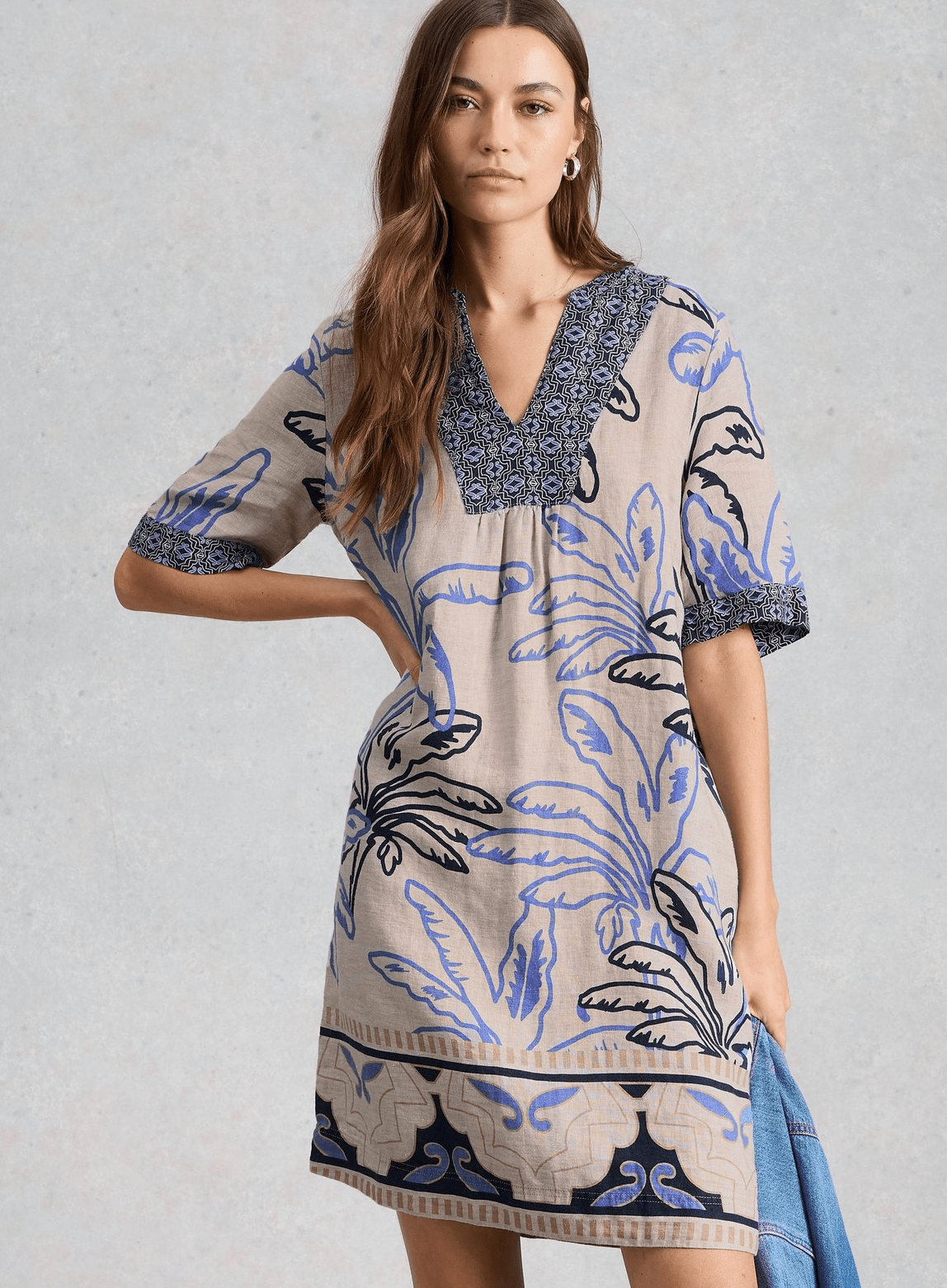 White Stuff Ash Linen Blend Dress - Flea Boutiques