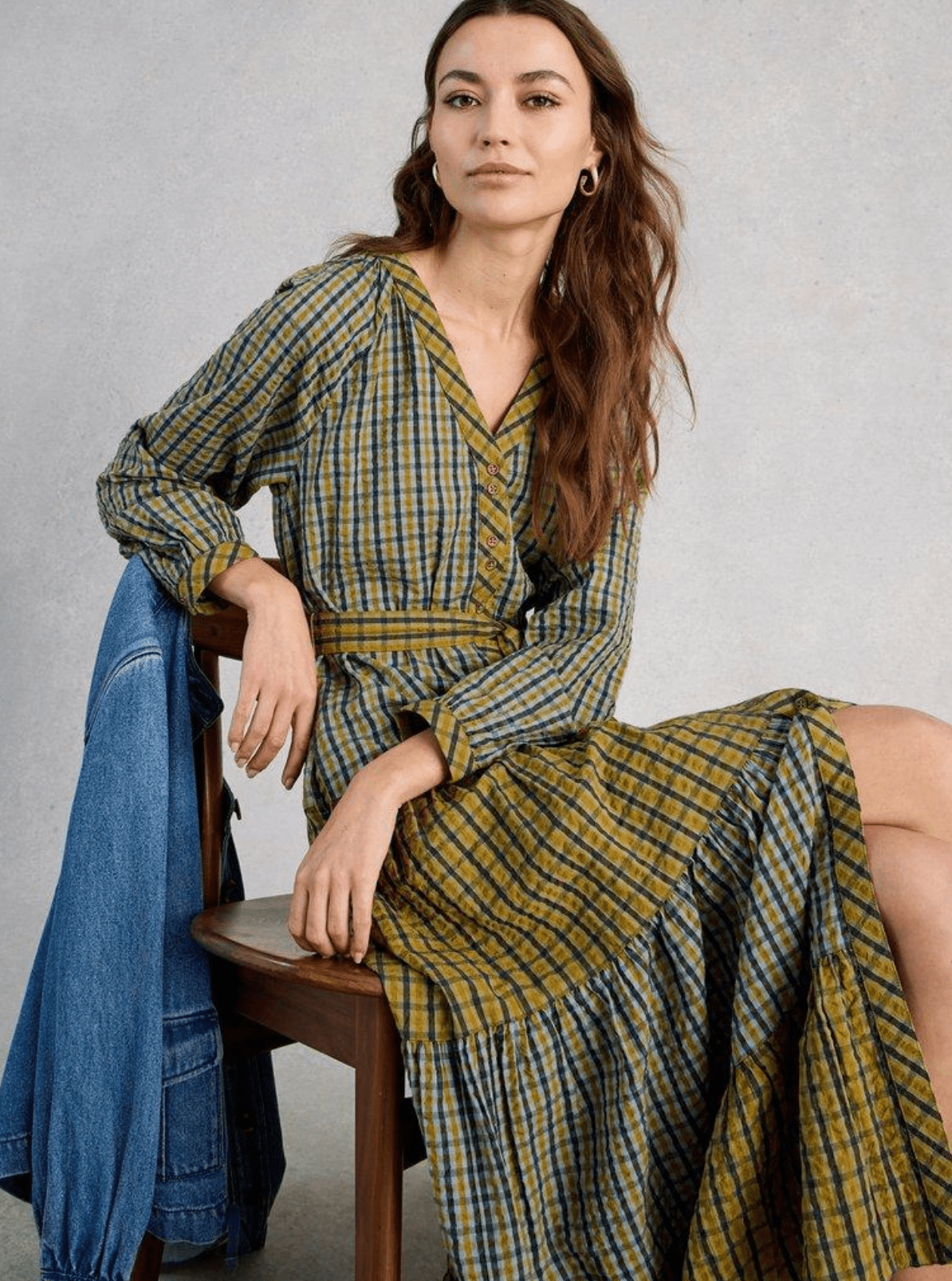 White Stuff Clementine Check Midi Dress - Flea Boutiques