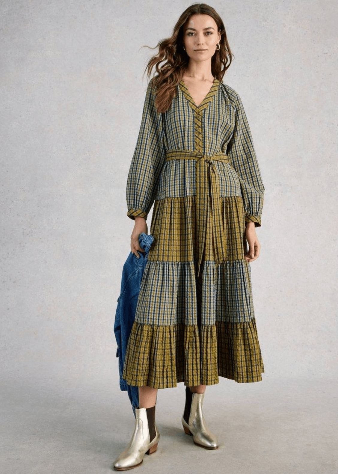 White Stuff Clementine Check Midi Dress - Flea Boutiques