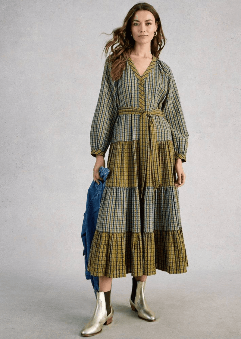 White Stuff Clementine Check Midi Dress - Flea Boutiques