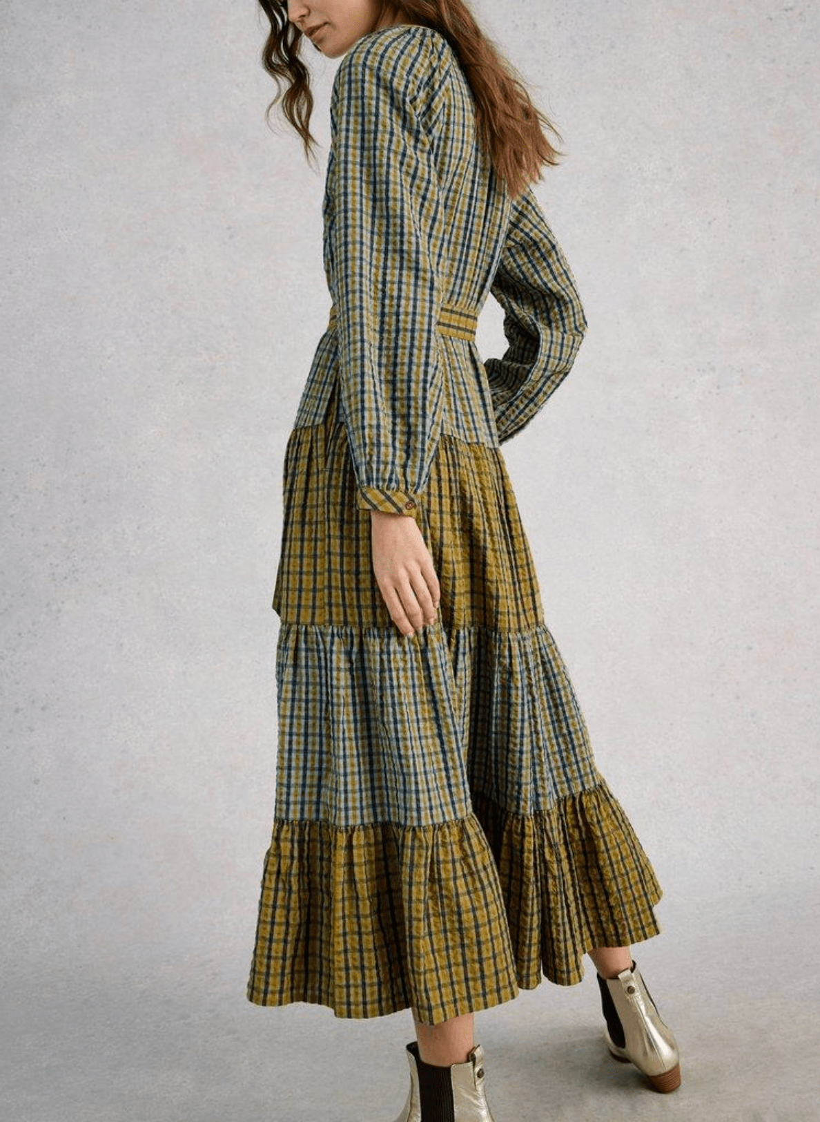 White Stuff Clementine Check Midi Dress - Flea Boutiques