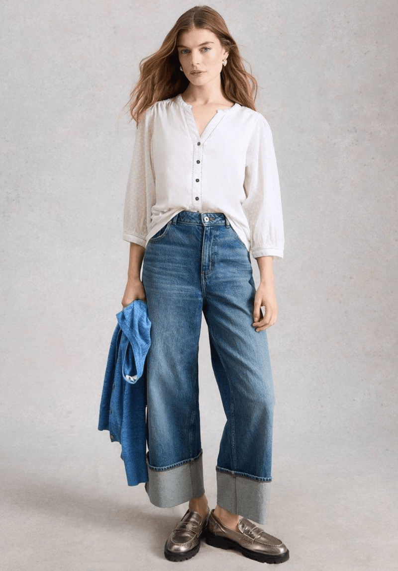White Stuff Daisy Dobby Mix Top - Flea Boutiques
