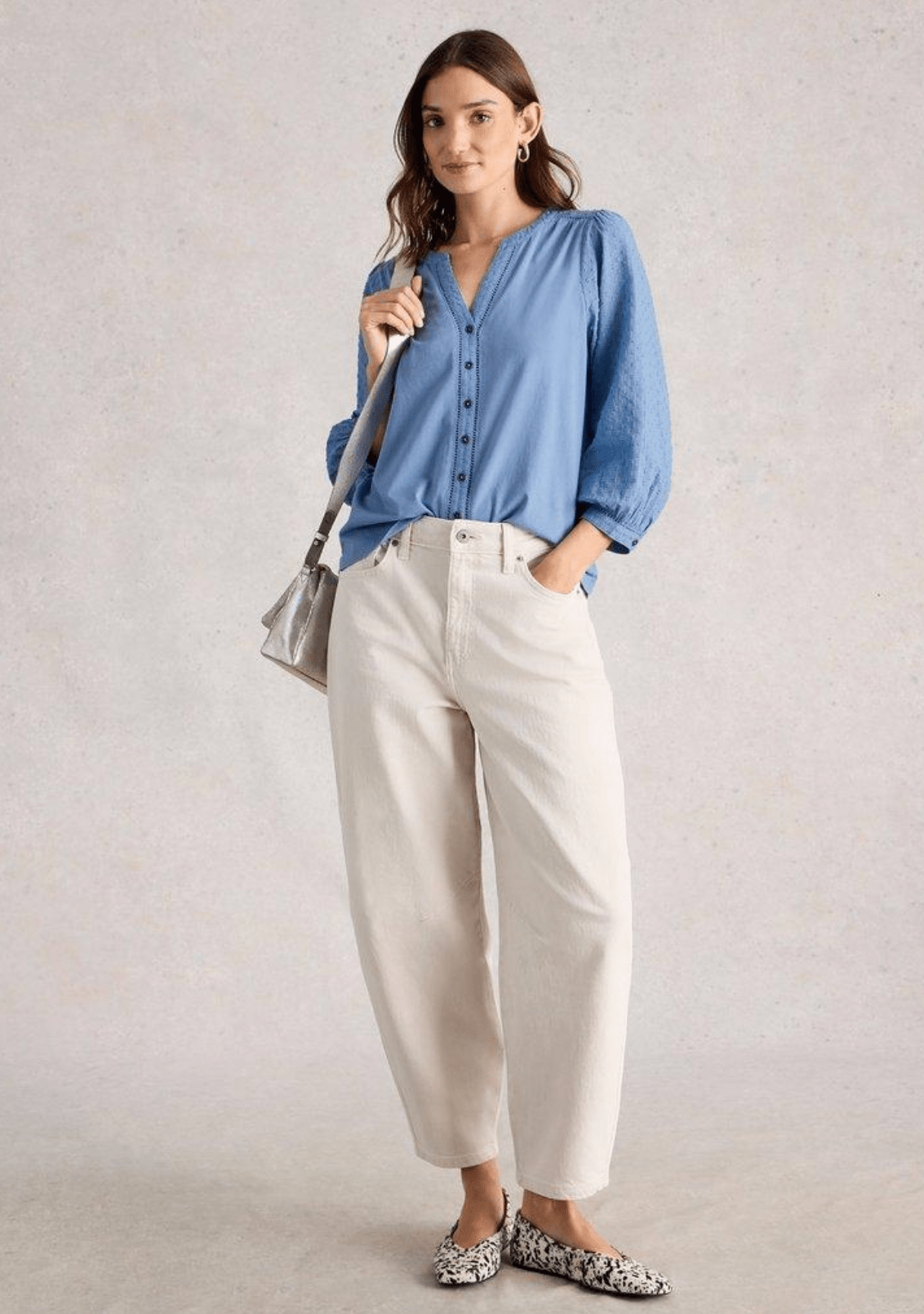 White Stuff Daisy Dobby Mix Top - Flea Boutiques