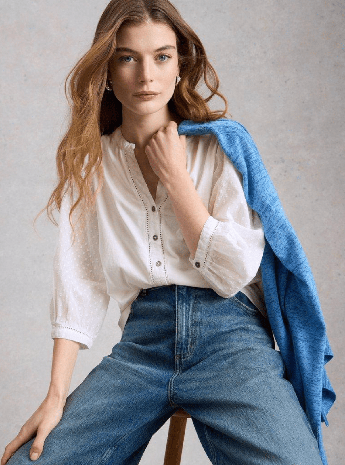 White Stuff Daisy Dobby Mix Top - Flea Boutiques