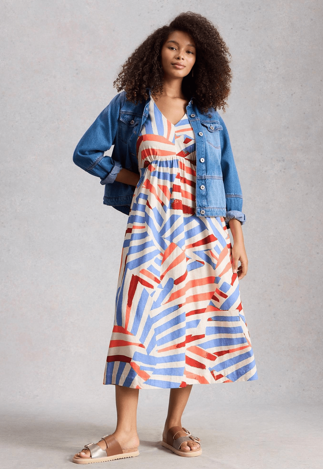 White Stuff Lucy Linen Blend Midi Dress - Flea Boutiques
