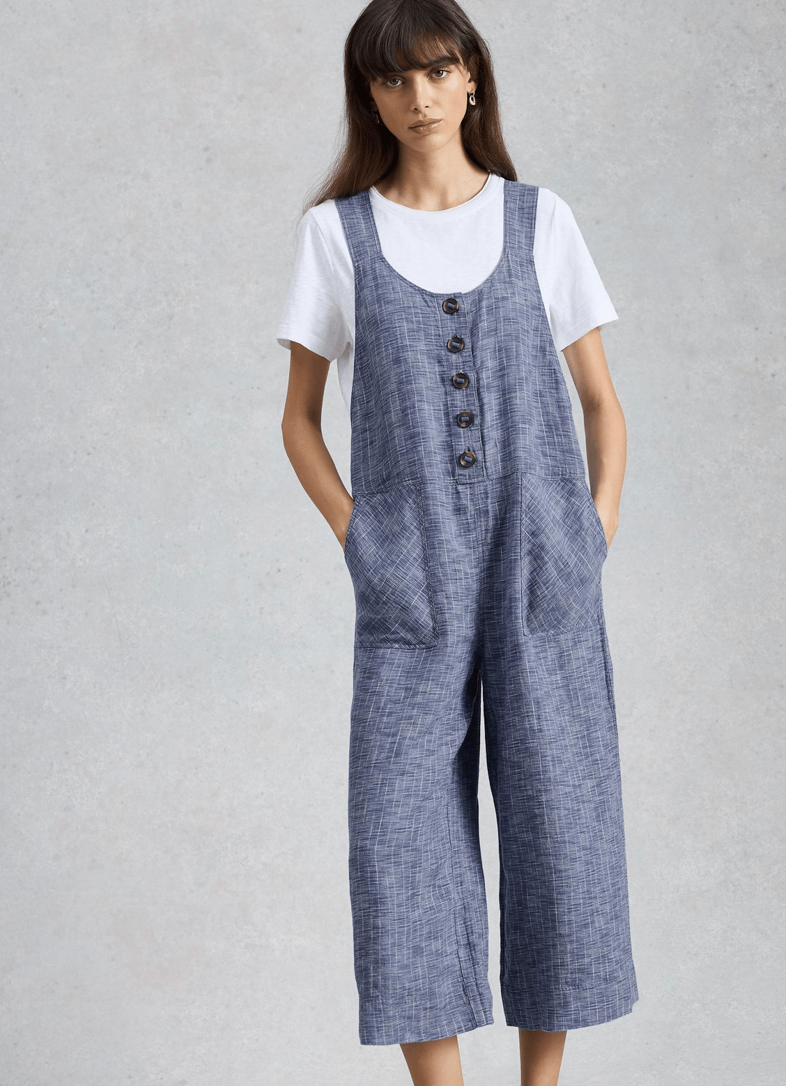 White Stuff Viola Linen Dungarees - Flea Boutiques