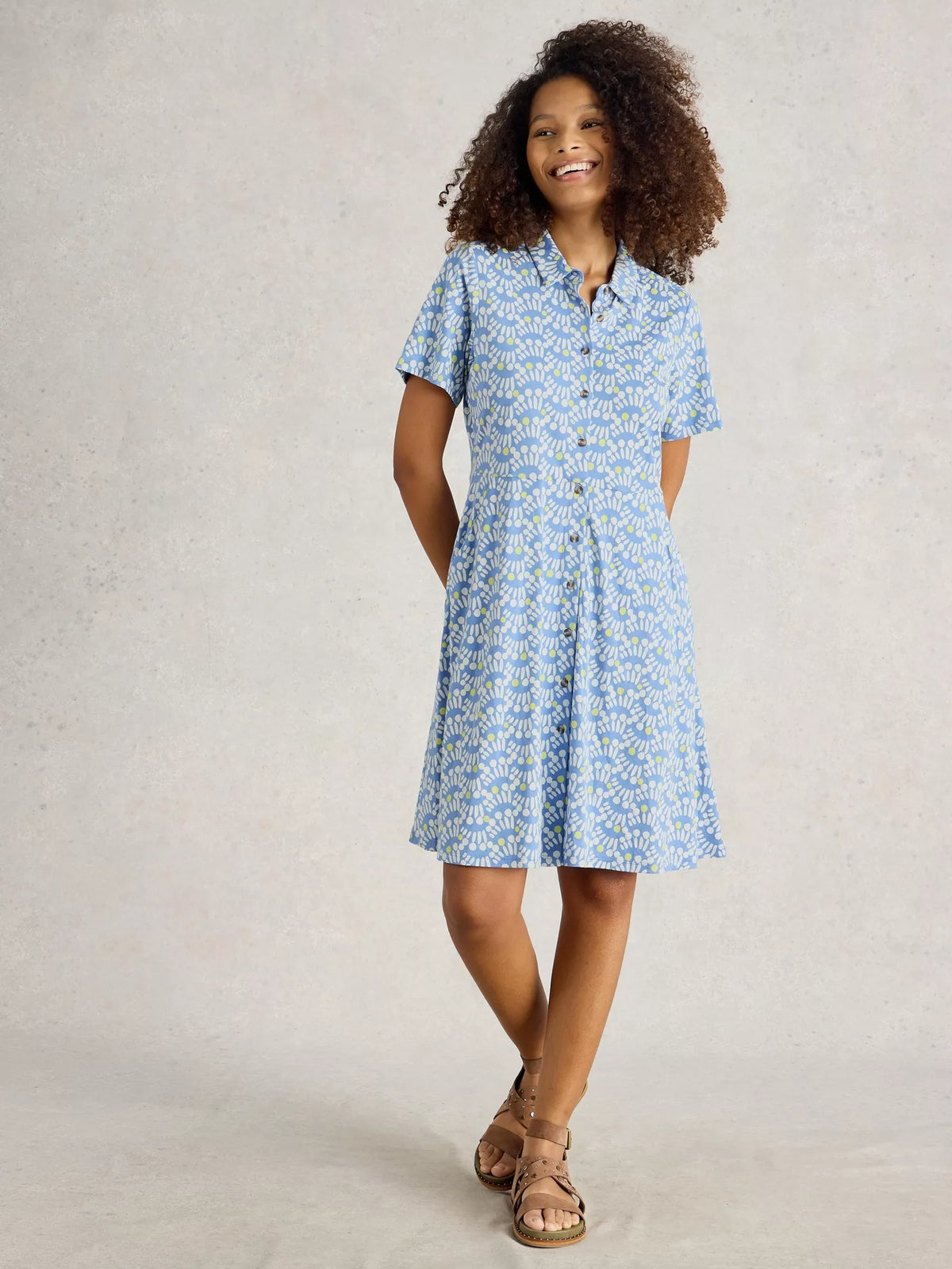 blue print dress