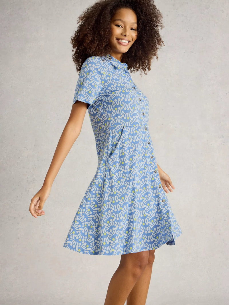 blue print dress