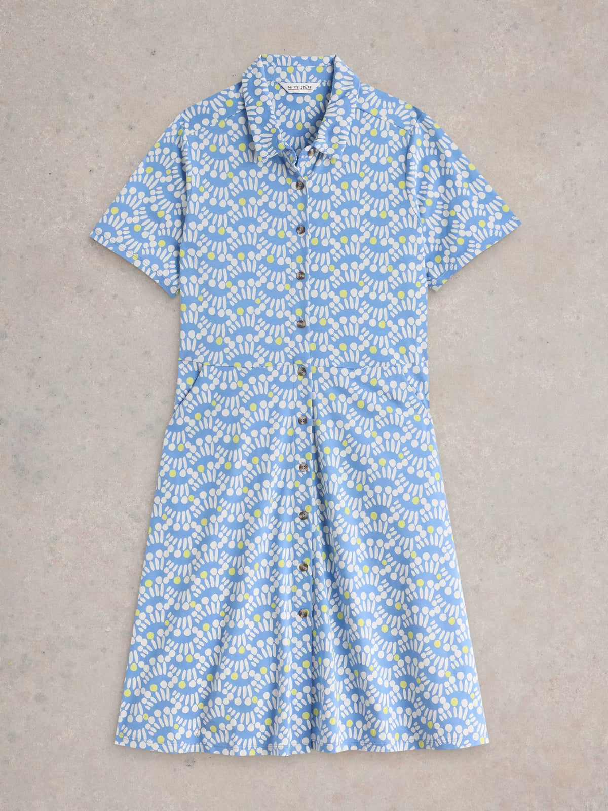 blue dress with print