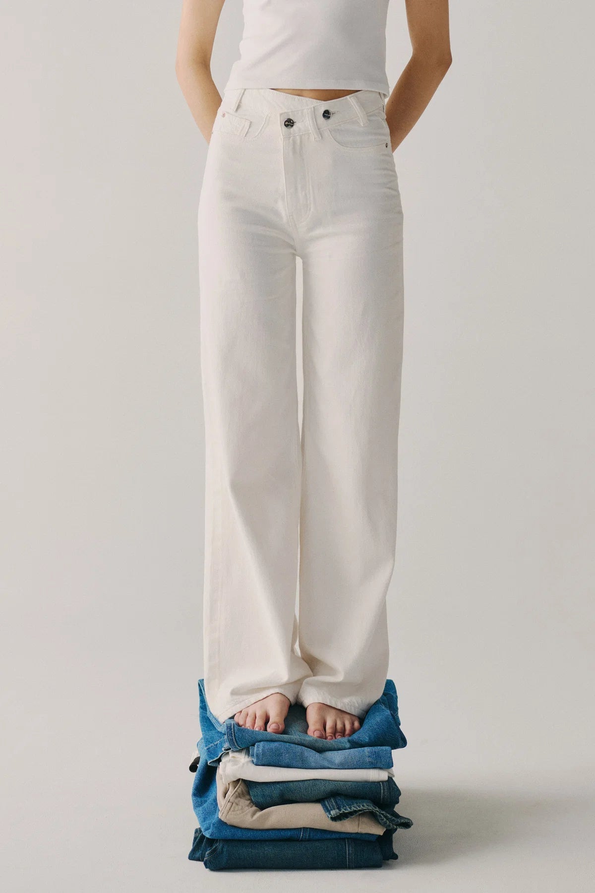 Wide Leg Cross Button - Flea Boutiques