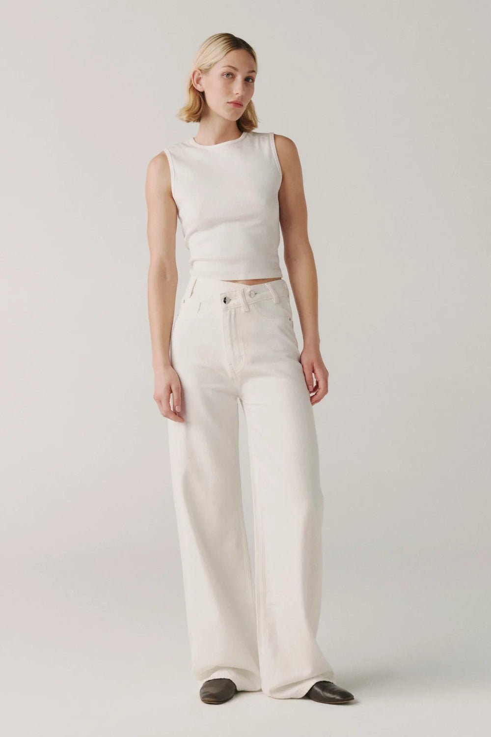 Wide Leg Cross Button