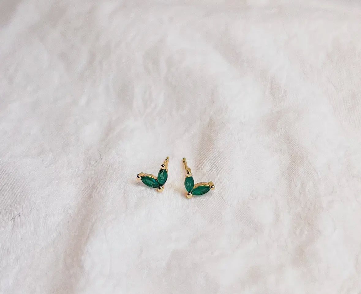 Green Winged Earrings