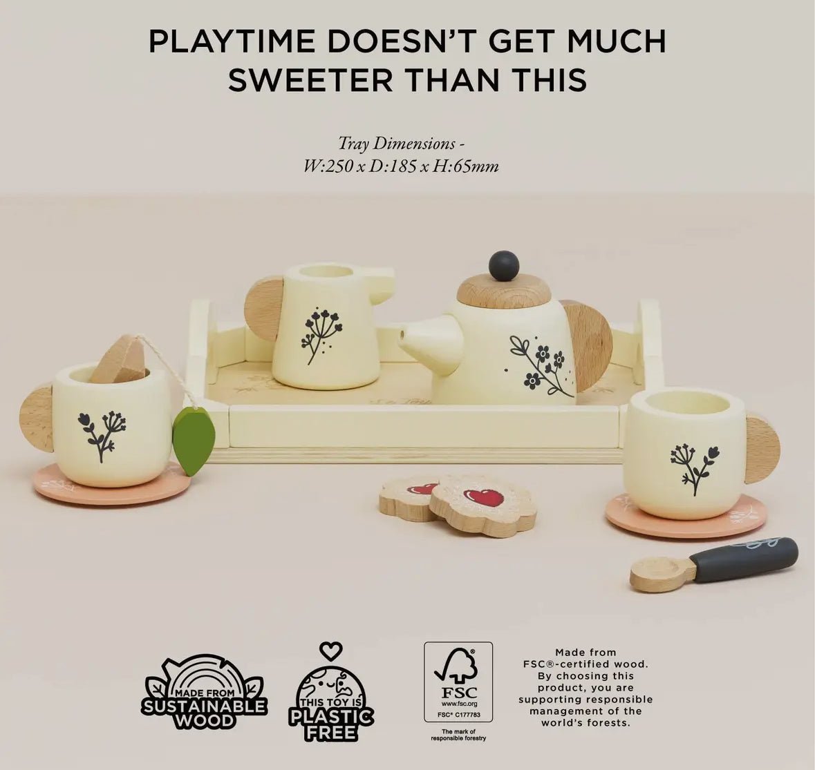 Wooden Tea Set & Tray - Flea Boutiques