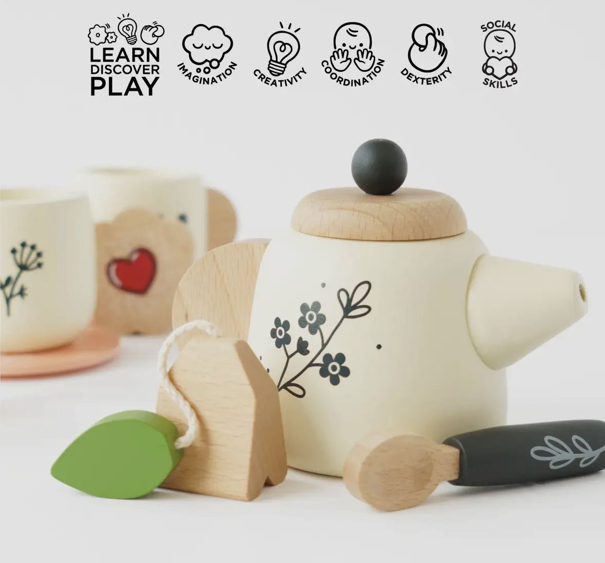 Wooden Tea Set & Tray - Flea Boutiques