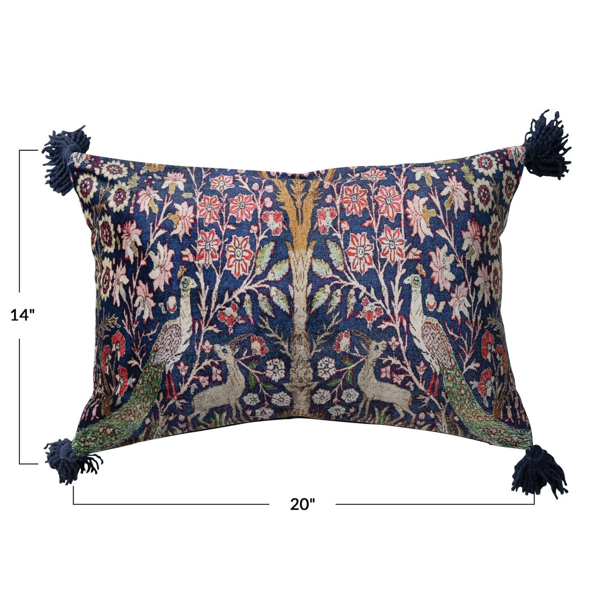 Woodland Pattern & Tassels Pillow - Flea Boutiques