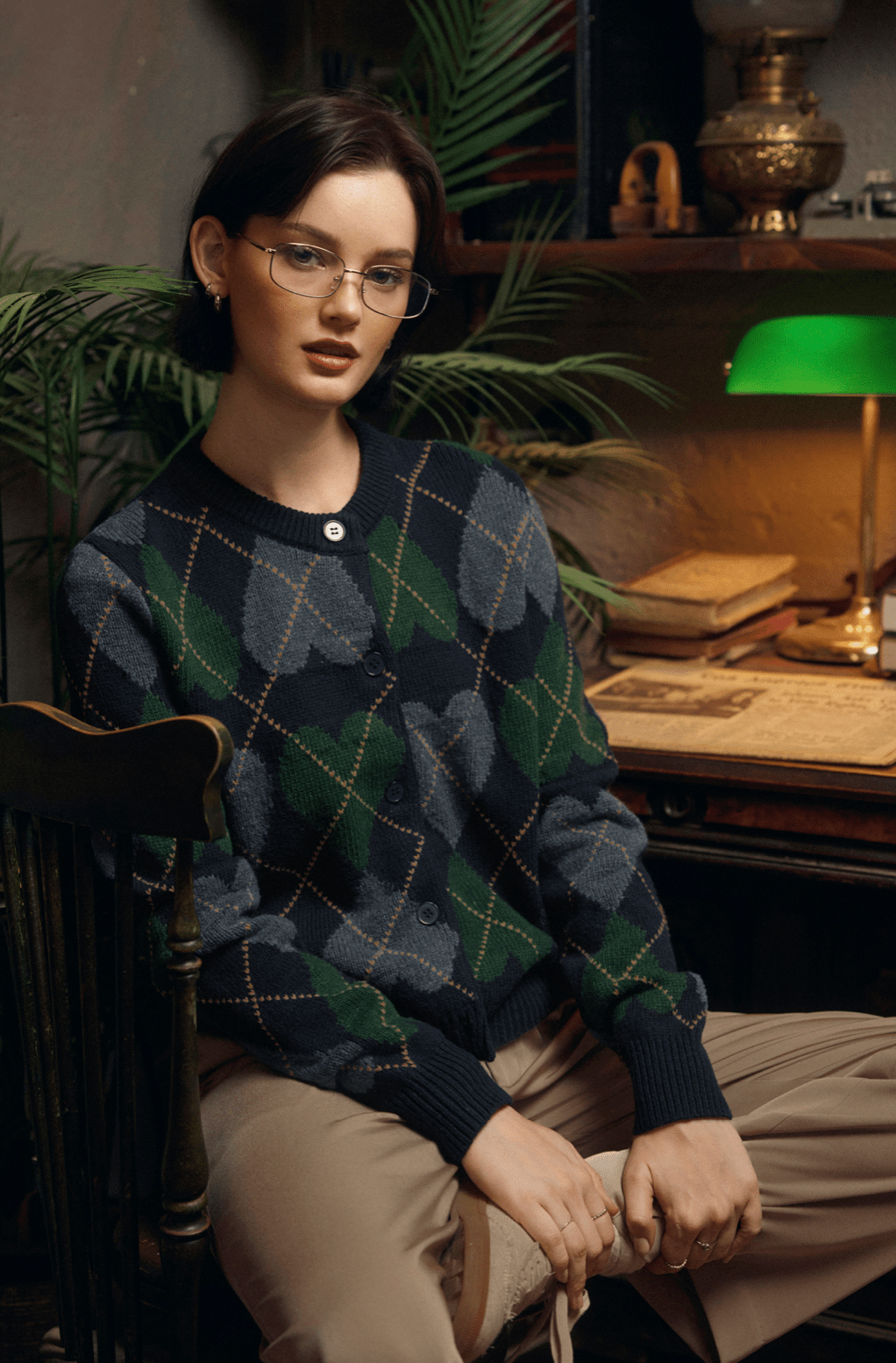 Working Heart Argyle Cardi - Flea Boutiques