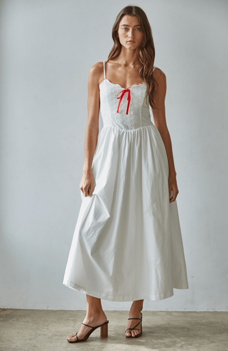 Woven Cotton Floral Eyelet Dress - Flea Boutiques