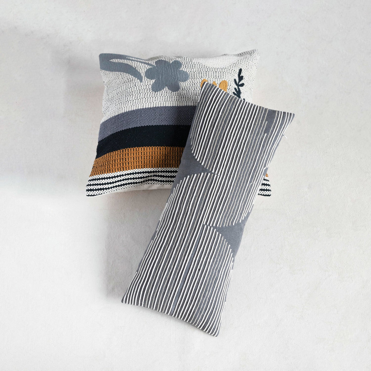 Woven Cotton with Bird Pillow - Flea Boutiques