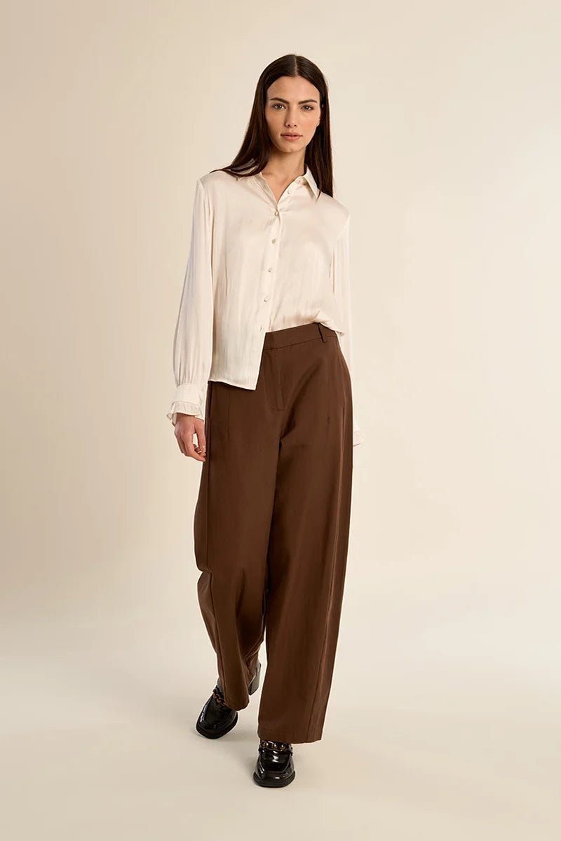 Woven Silky Button Down - Flea Boutiques