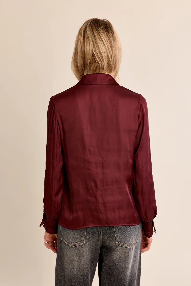 Woven Silky Button Down - Flea Boutiques
