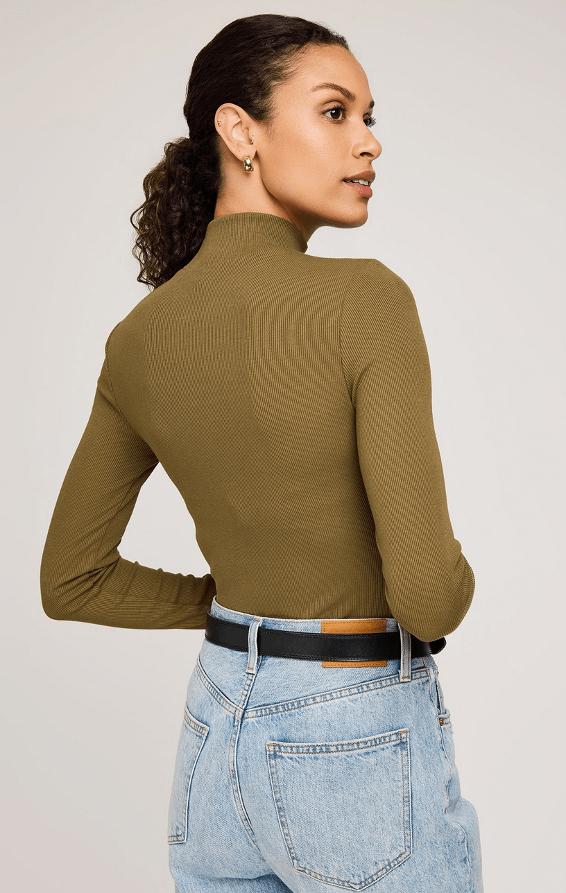 Wren Ribbed Turtle Neck Top - Flea Boutiques