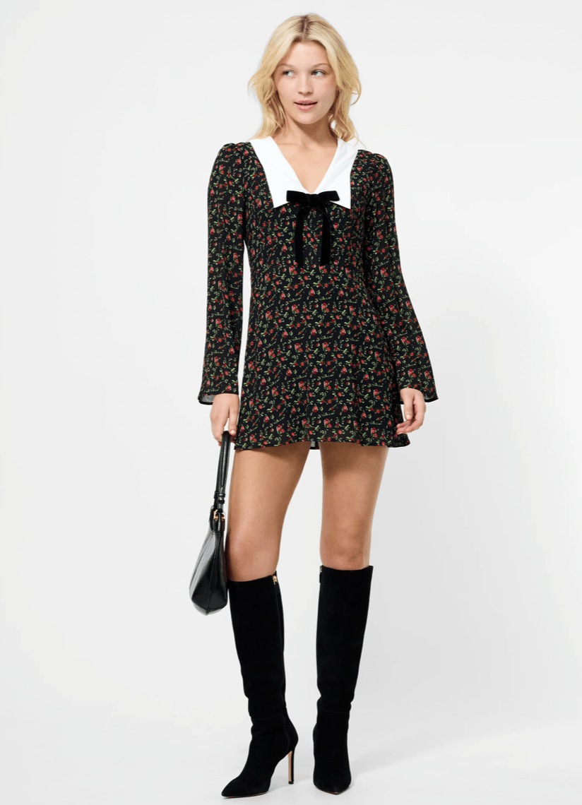 Yasmin Crepe Collar Mini Dress - Flea Boutiques