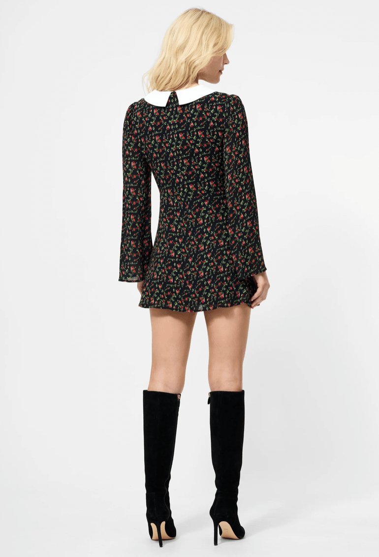 Yasmin Crepe Collar Mini Dress - Flea Boutiques