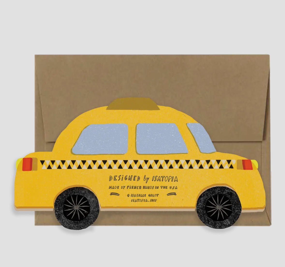 Yellow Cab Die Cut Card - Flea Boutiques