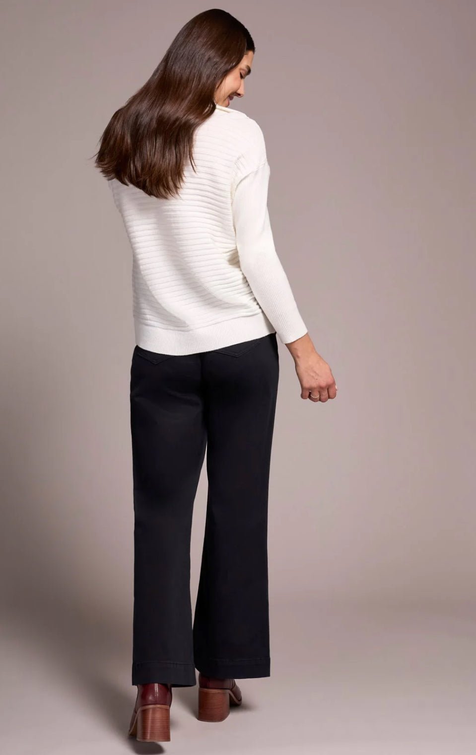 Zip Up V - Neck Sweater - Flea Boutiques